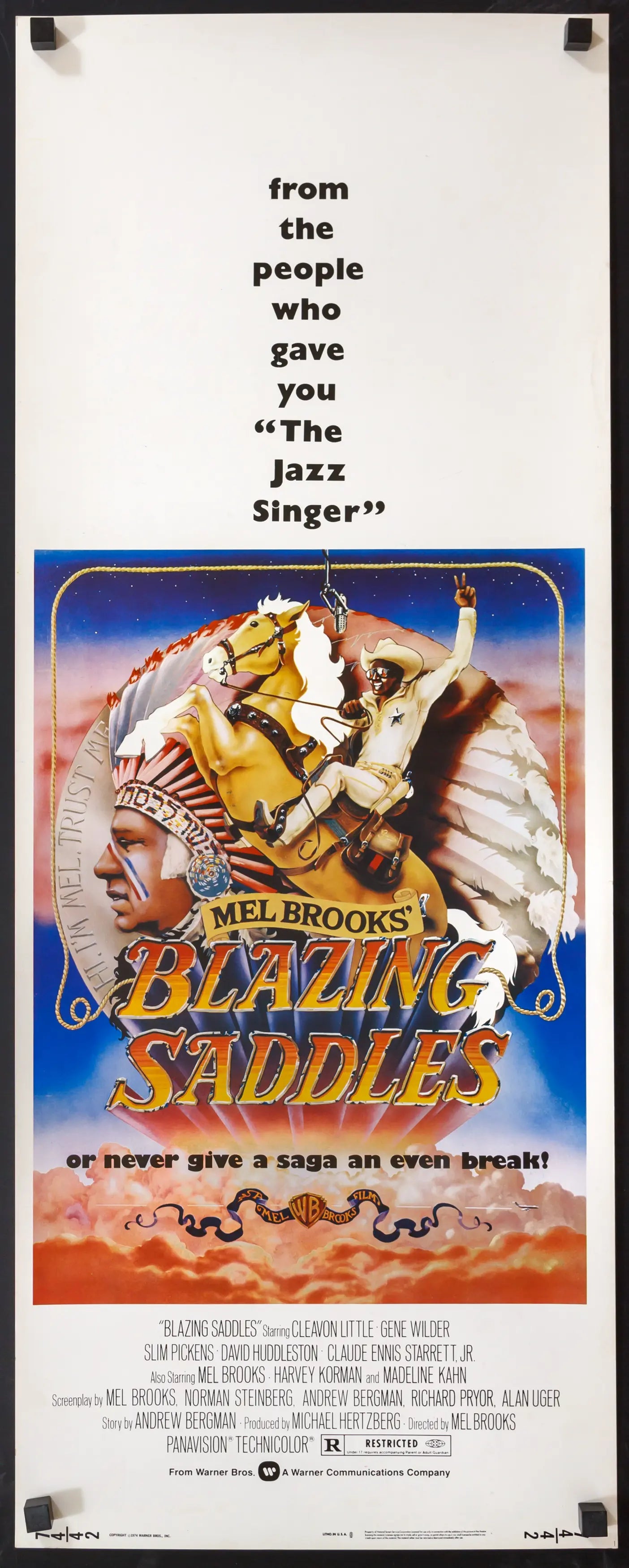 Blazing Saddles (1974) Original Insert Movie Poster - Original Film Art ...