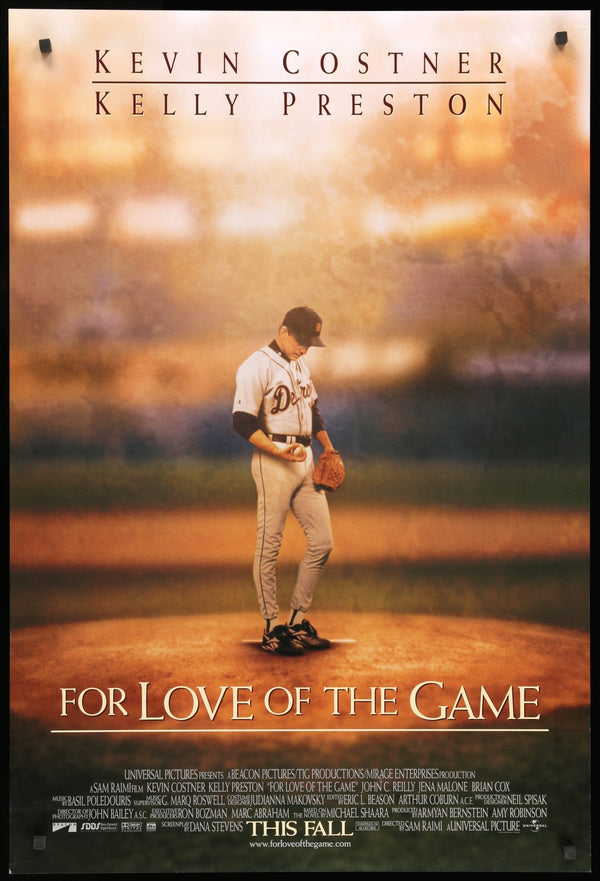 FOR LOVE OF THE GAME Original Lobby Card 6 Kevin Costner Kelly Preston Sam  Raimi