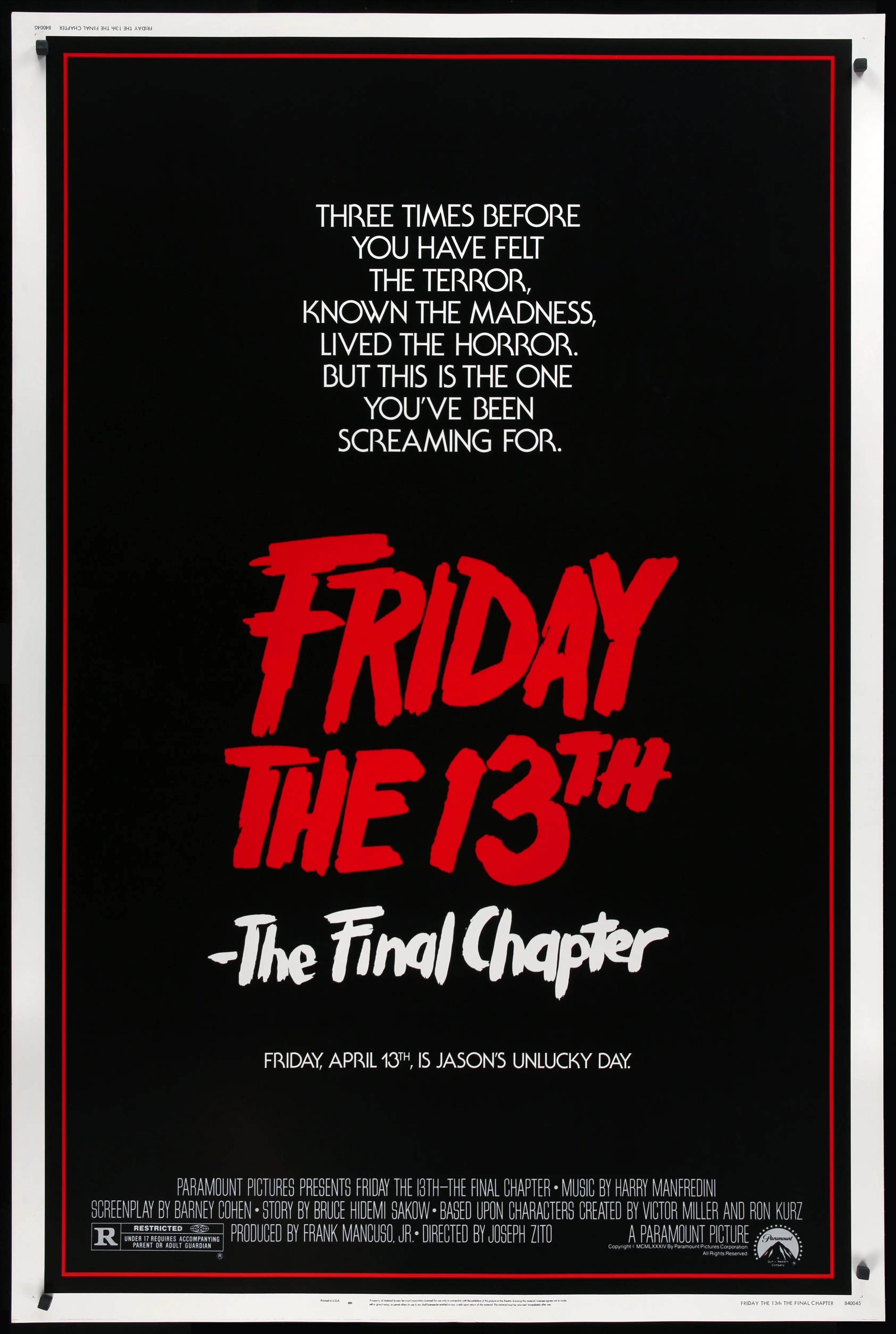 Friday the 13th Movie Poster 1980 Japanese 1 Panel (20x29)
