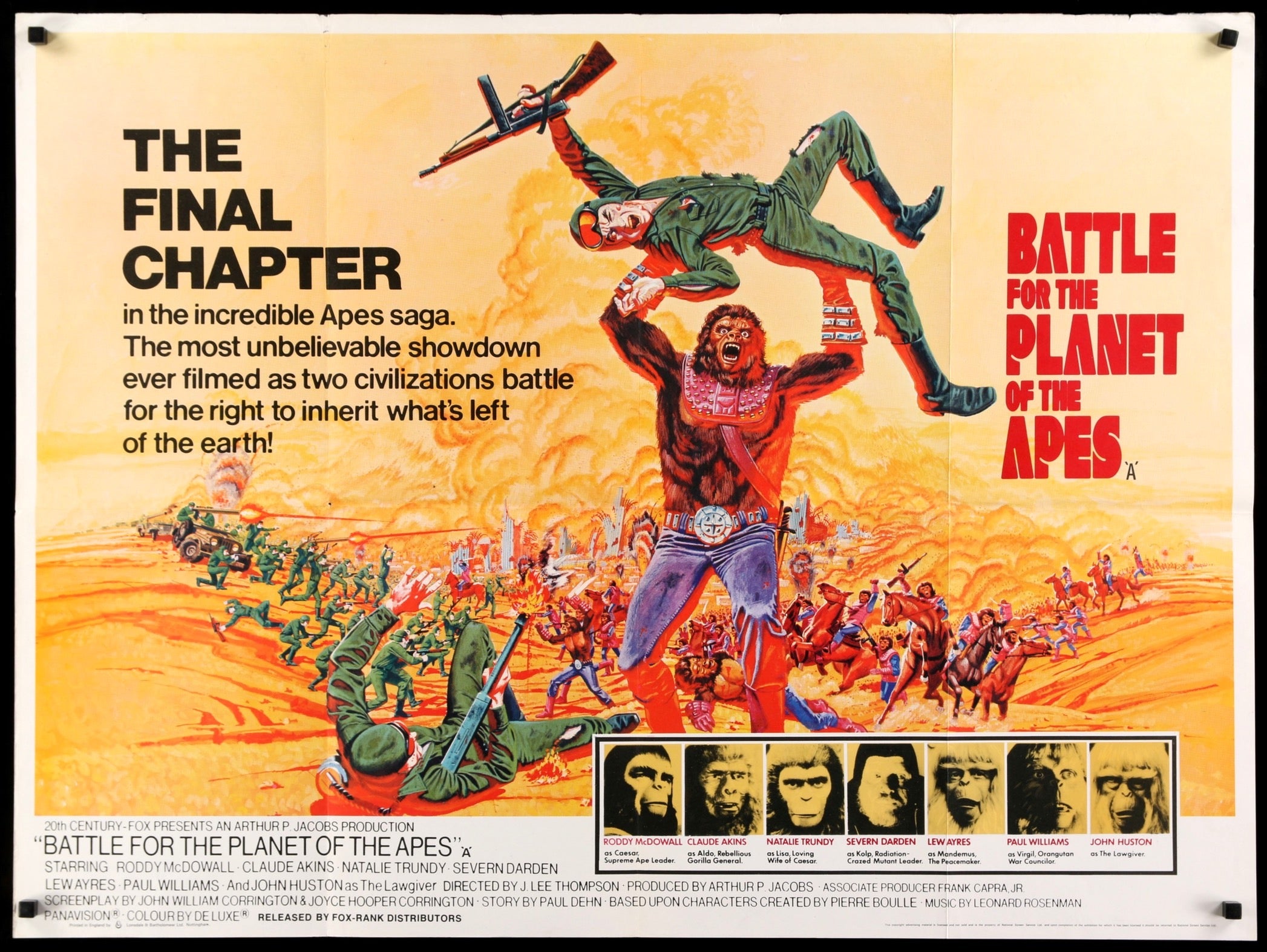 人猿星球之战（1973 年）英国四部电影海报- Original Film Art