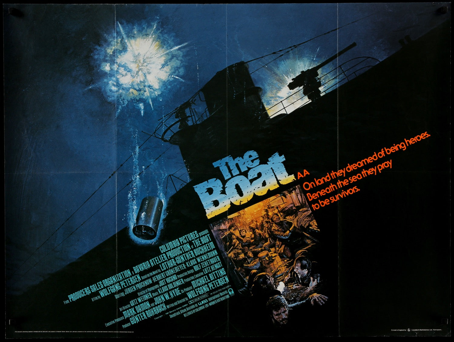 Das Boot Original British Quad Movie - Original Film Art - Vintage Movie Posters