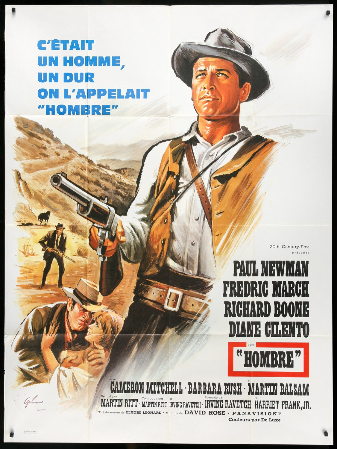 Hombre 1967 Original French Grande Movie Poster Original Film Art Vintage Movie Posters