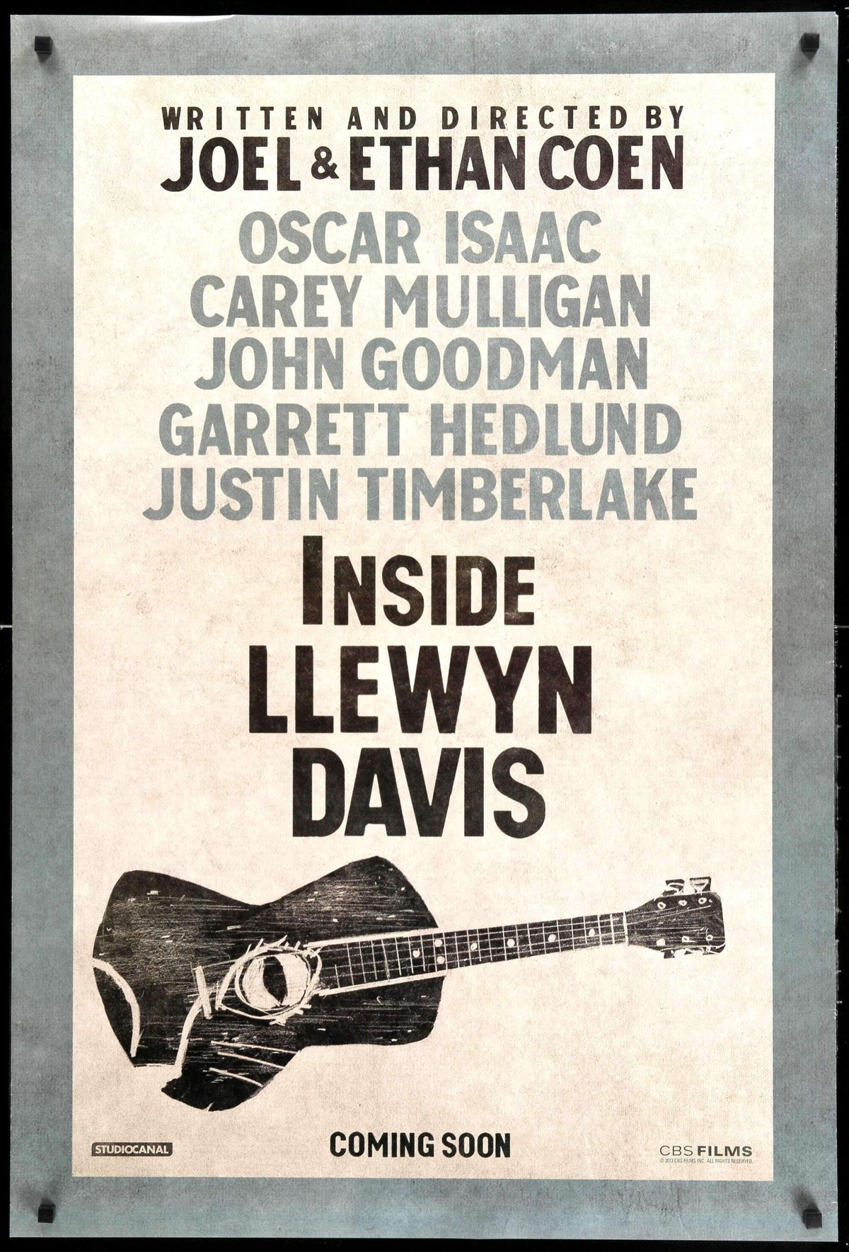 Inside Llewyn Davis 2013 Original One Sheet Movie Poster 27 X 40 Original Film Art 