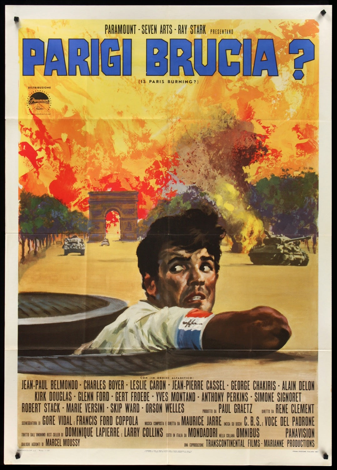 Movie　Is　Italian　Movie　Art　(1966)　Vintage　Film　Paris　Original　Fogli　Poster　Original　Burning?　Posters