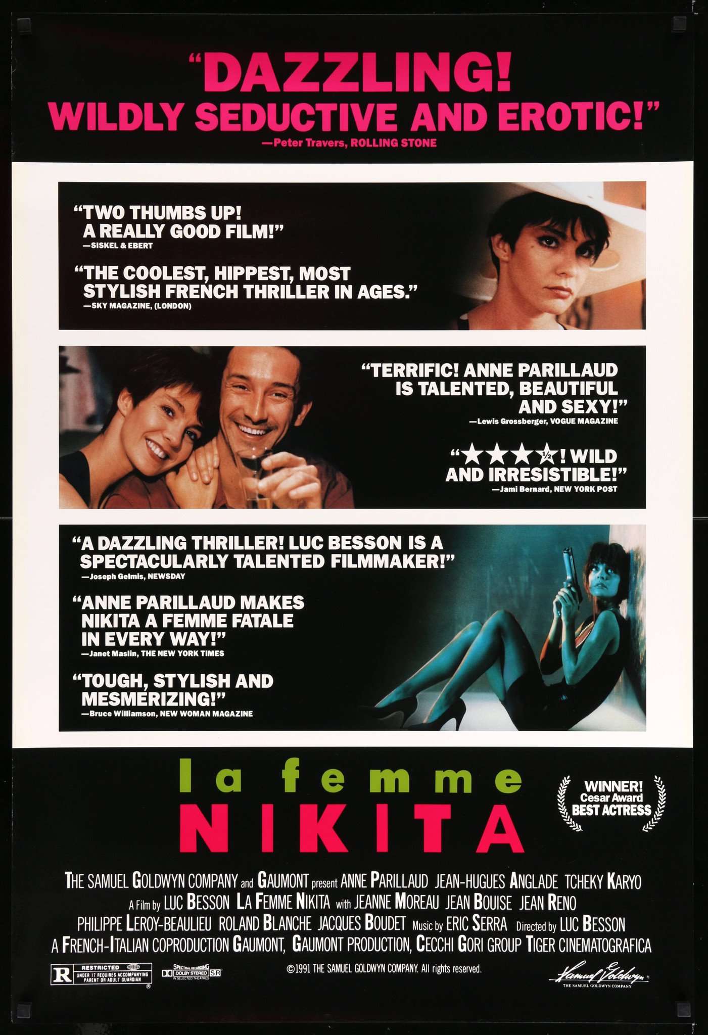 La Femme Nikita 1990 Original One Sheet Movie Poster Original Film Art Vintage Movie Posters