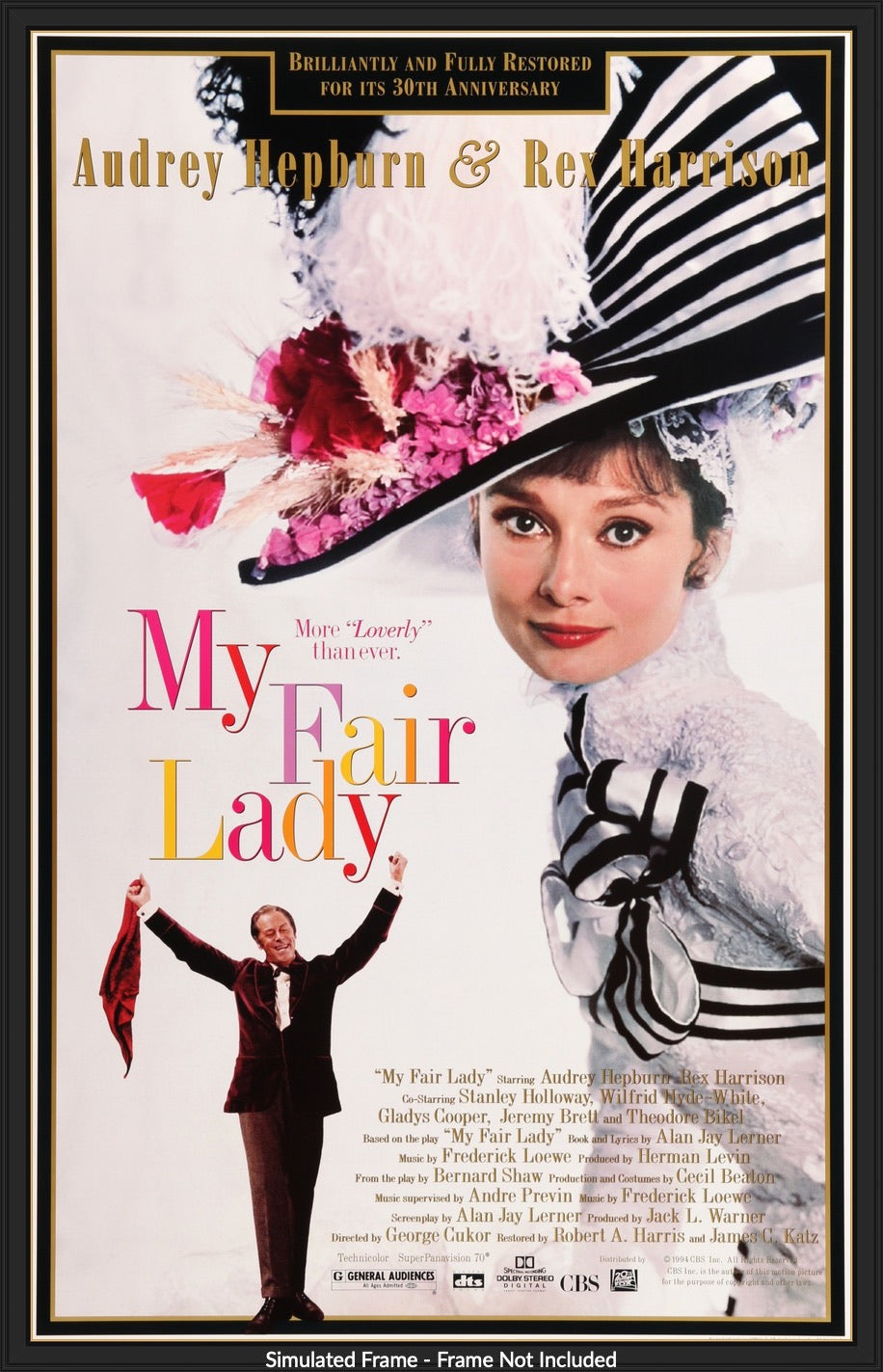 My Fair Lady 1964 Audrey Hepburn Rex Harrison Movie Poster 