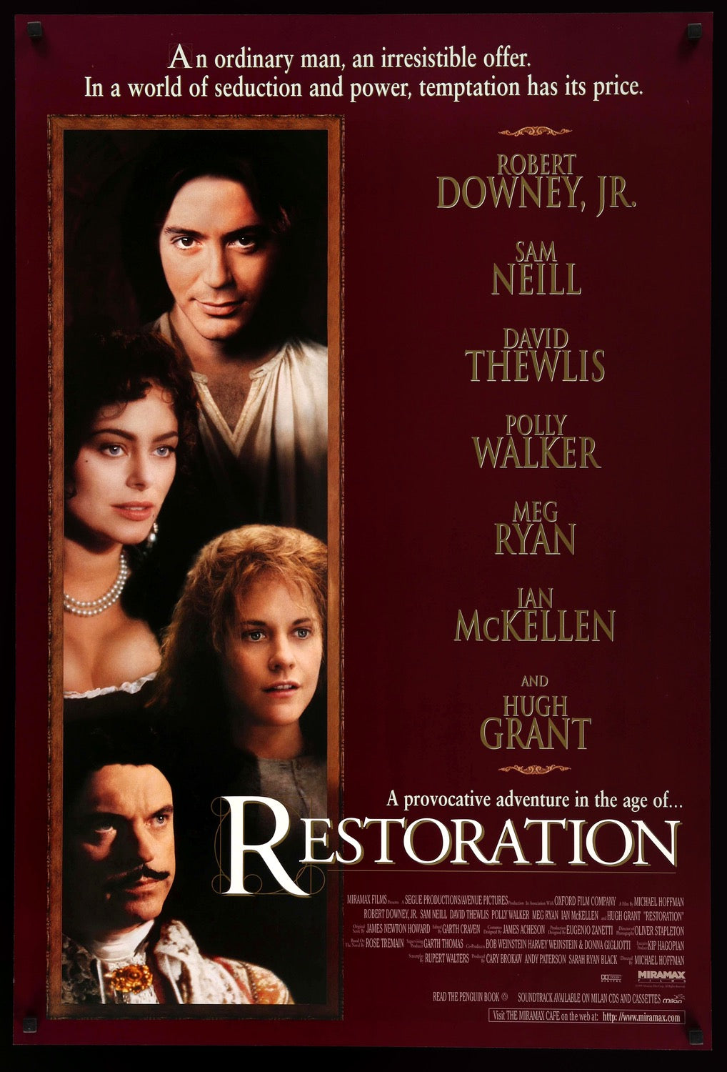 Restoration 1995 Original One Sheet Movie Poster Original Film Art Vintage Movie Posters 