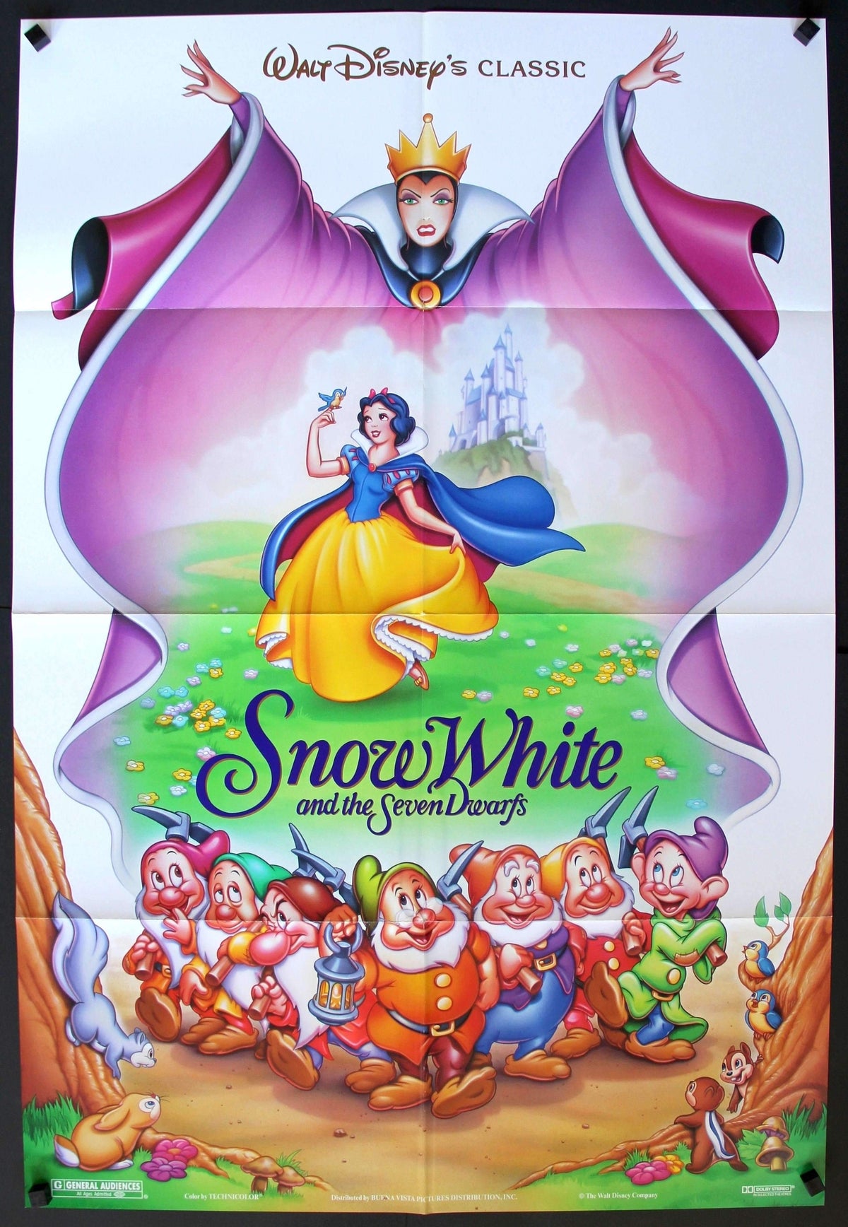 Snow White And The Seven Dwarfs 1937 Original One Sheet Movie Poster Original Film Art 